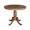 International Concepts Round 36 in Round Top Pedestal Table with 12 in Leaf, 29.3 in H, Distressed Oak, 36 in W, 48 in L K42-36RXT - alternate 1